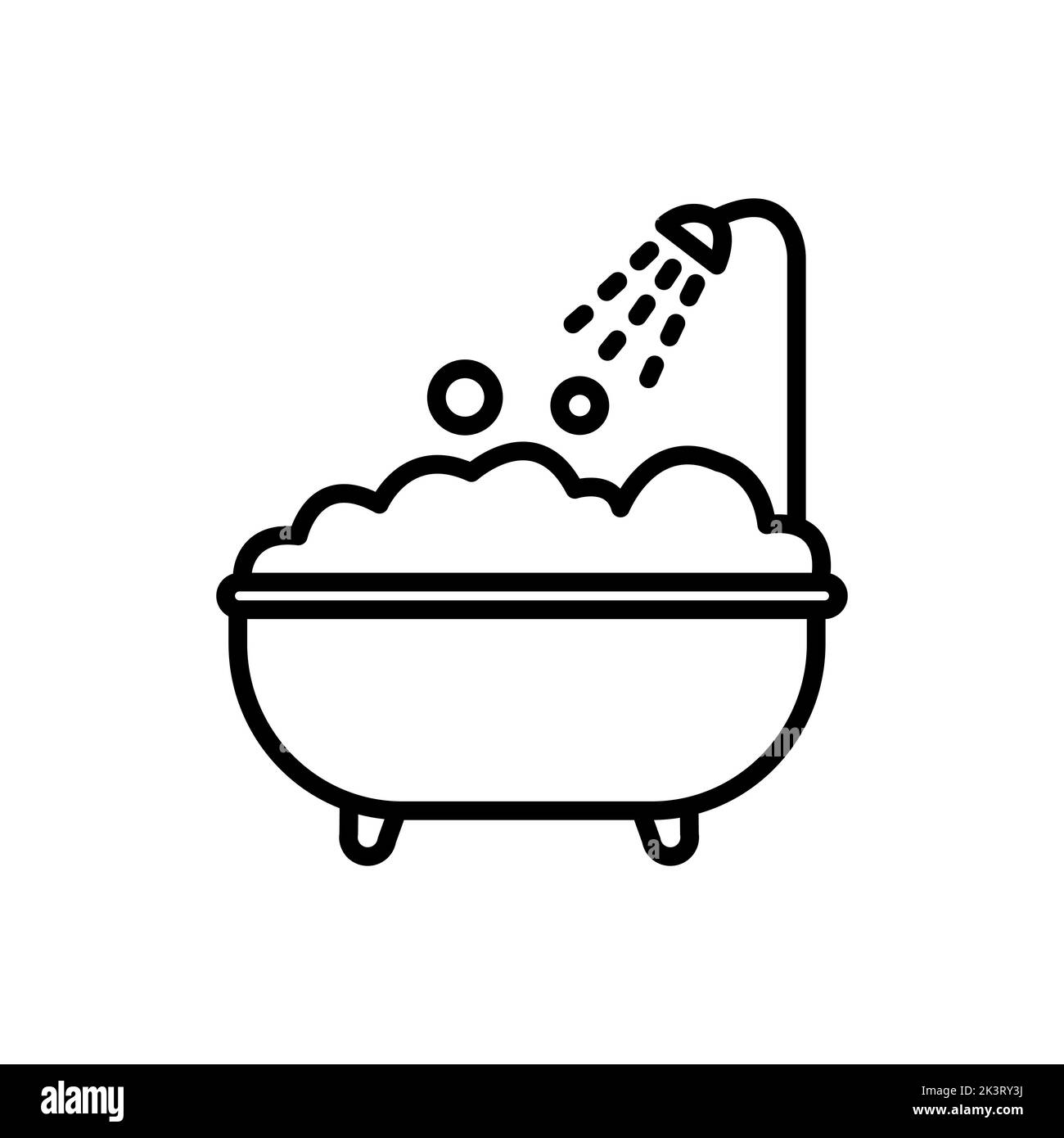 Bathtub icon vector, illustration logo template Stock Vector
