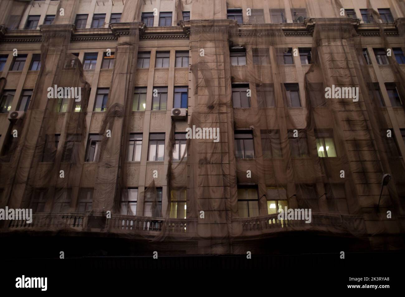 Edifici dels Sindicats facade in La Via Laietana of Barcelona, Spain. Monumental building occupied by democratic union organizations. Stock Photo