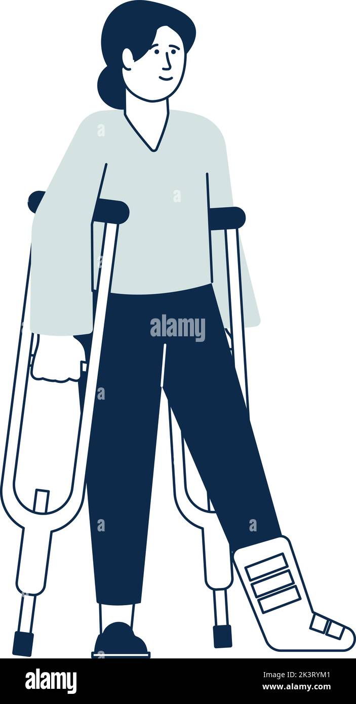 Woman leg cast crutches in hires stock photography and images Alamy