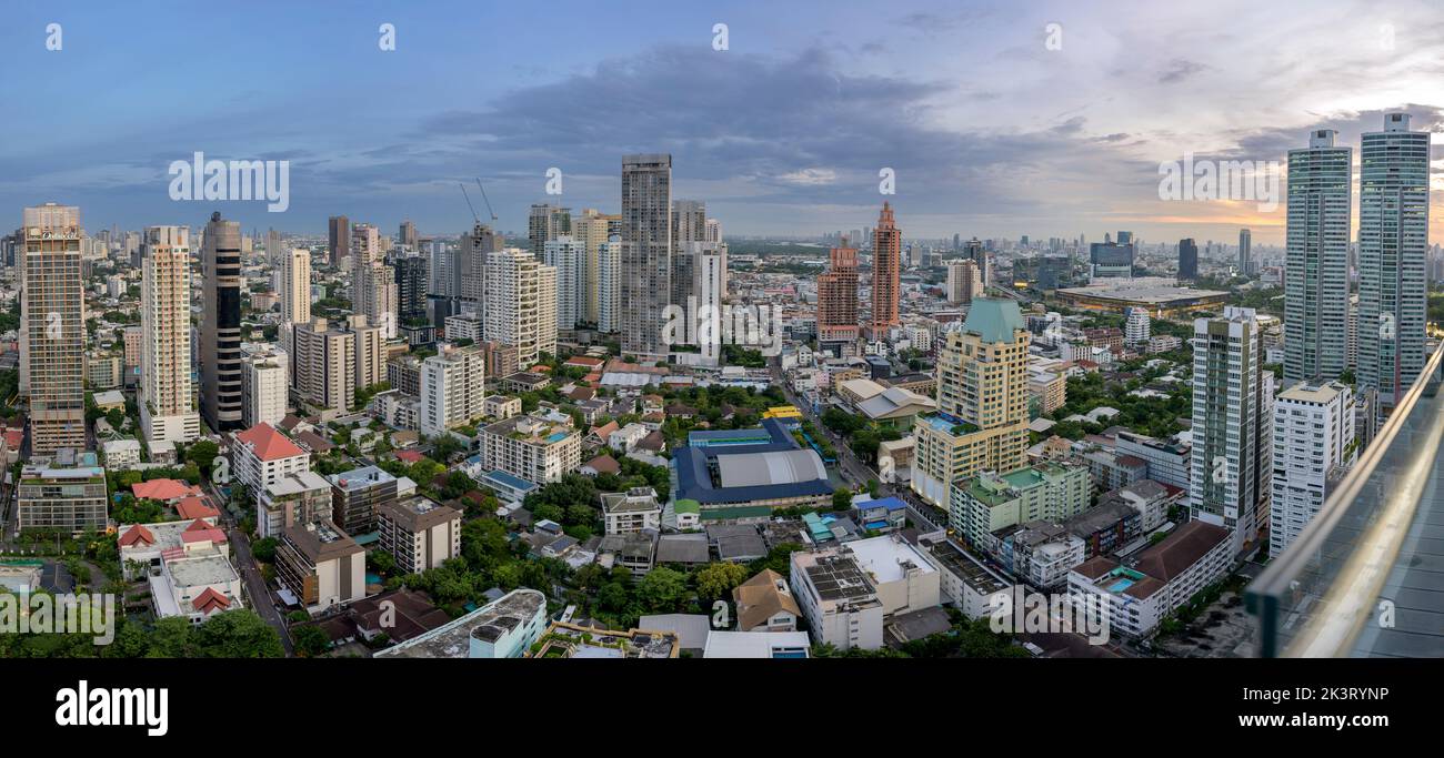 The Bangkok skyline at sunset Stock Photo