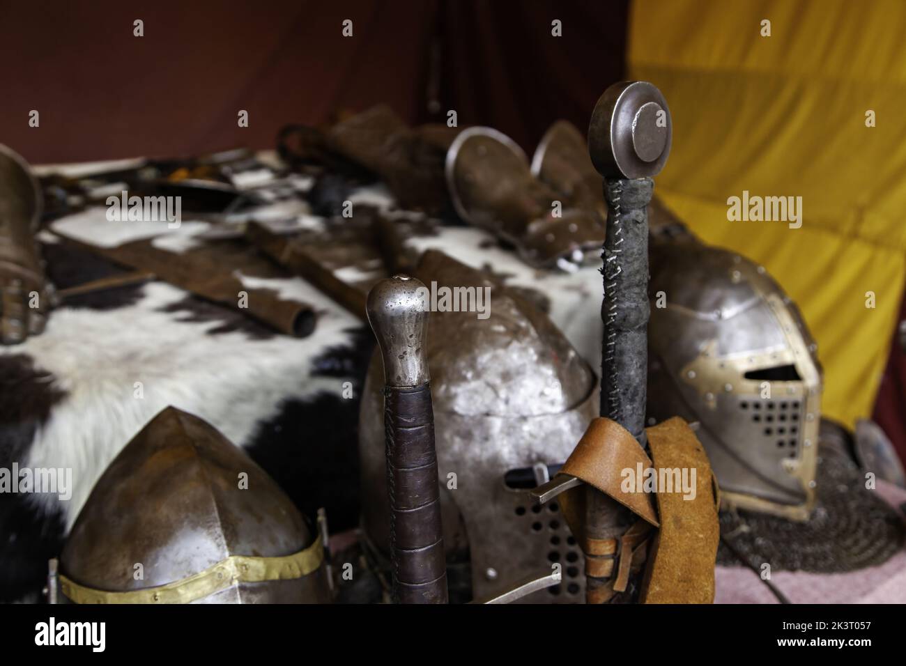Detail of old medieval war weapon, art and history Stock Photo