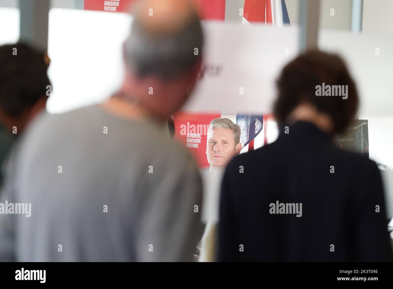 Labour Party leader Sir Keir Starmer doing a TV interview at the Labour Party Conference at the ACC Liverpool. Picture date: Wednesday September 28, 2022. Stock Photo
