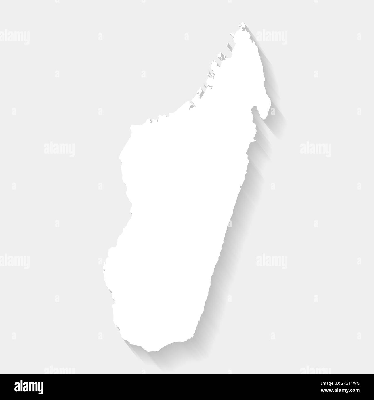 Simple white Madagascar map on gray background, vector, illustration, eps 10 file Stock Photo