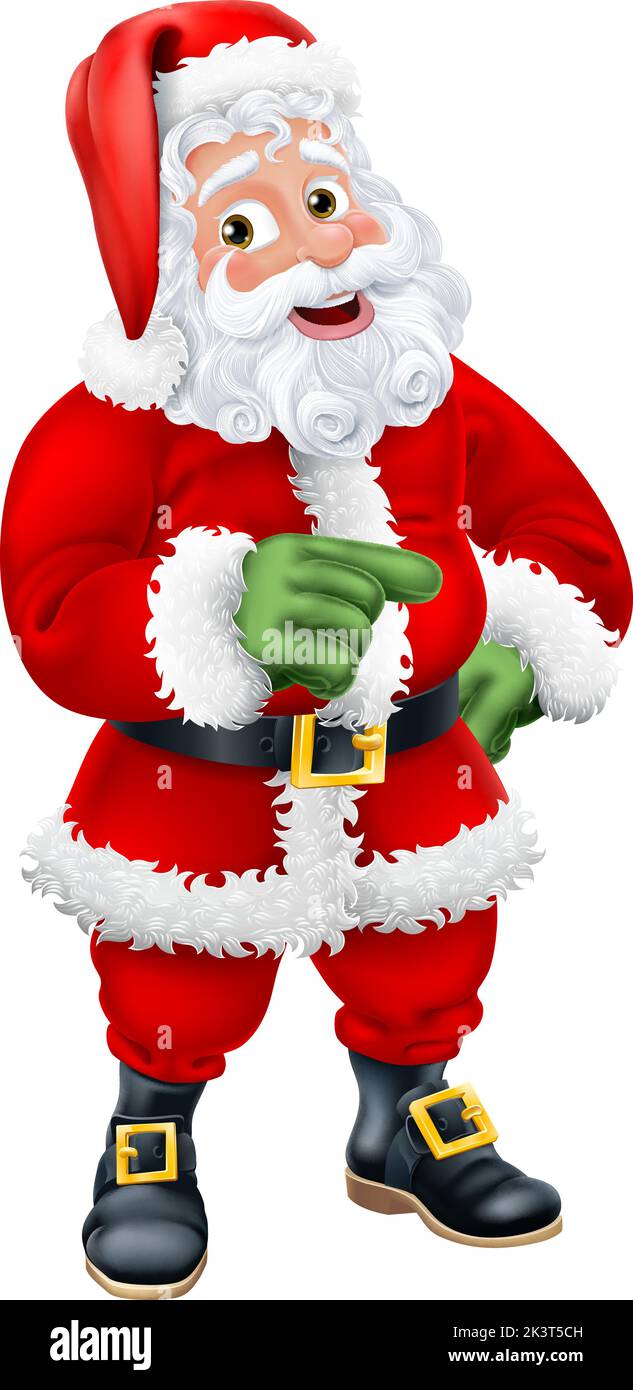 Cartoon Santa Claus Father Christmas Pointing Stock Vector Image & Art