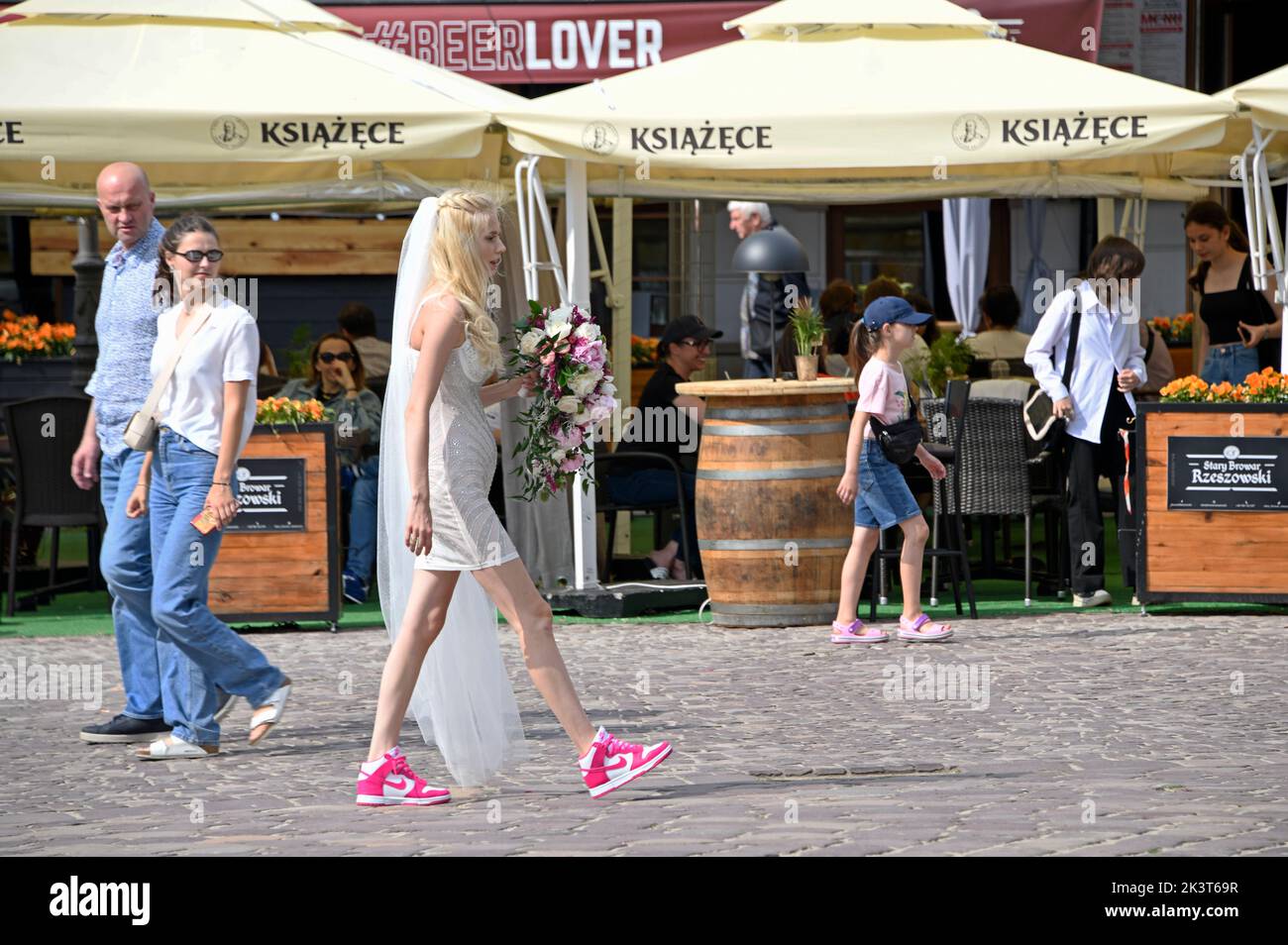 Unconventional Bride, in Rzeszów, Poland Stock Photo