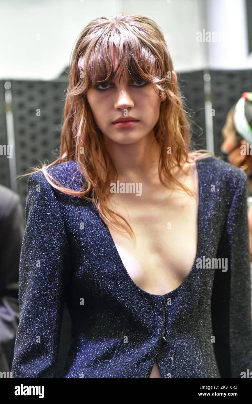 Backstage of the EENK show as part of Paris Fashion Week Womenswear Spring Summer 2023 in Paris, France, on September 28, 2022. Photo by Jana Call me J/ABACAPRESS.COM Stock Photo