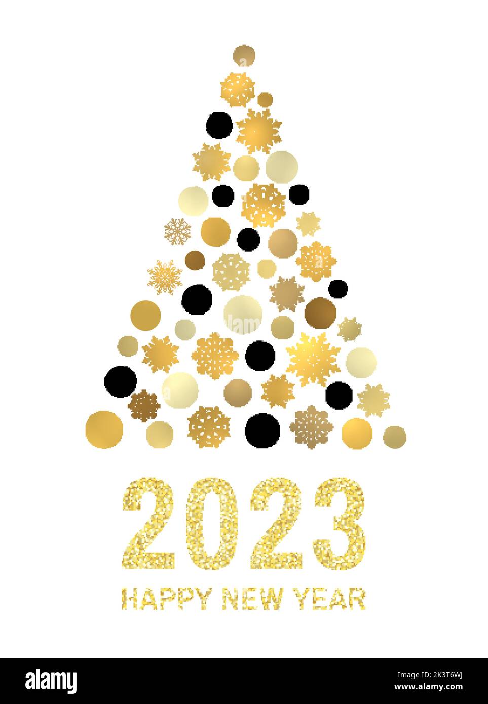 Happy new year 2023. Gold glitter greeting card Stock Vector Image ...