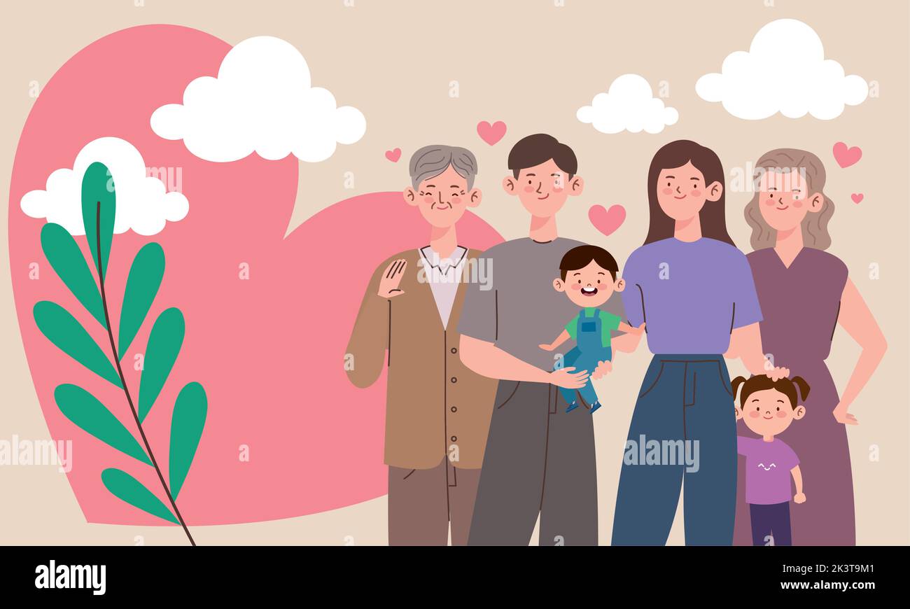six korean family members Stock Vector Image & Art - Alamy