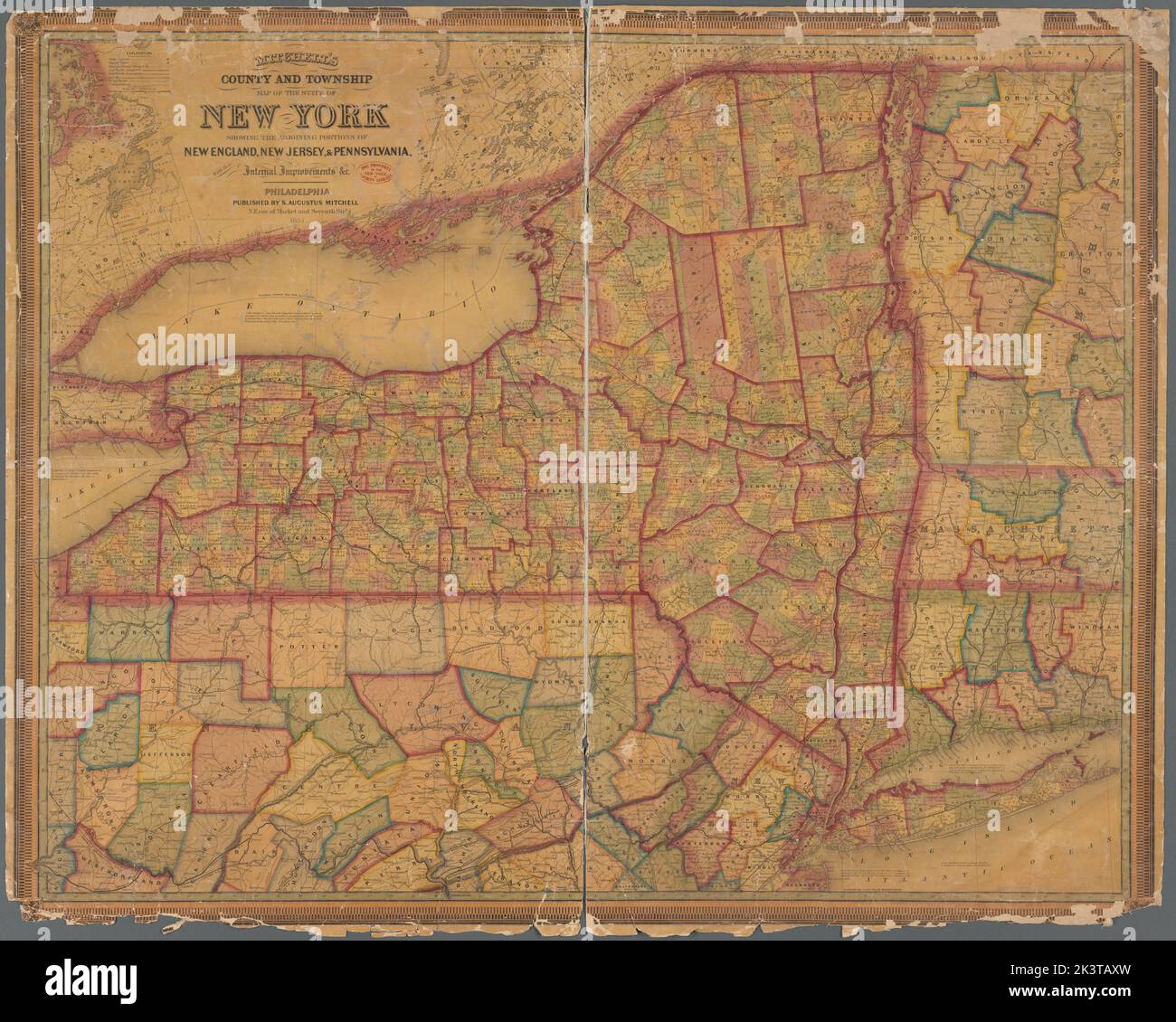 Mitchell's county and township map of the state of New York: showing ...