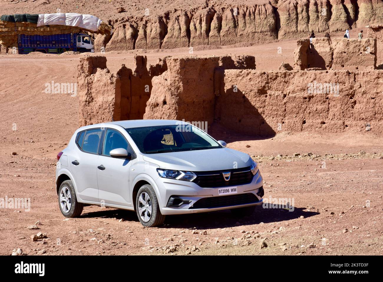 Dacia - on of the most beloved auto brands in Morocco, photographed in Eit Ben Haddou Stock Photo