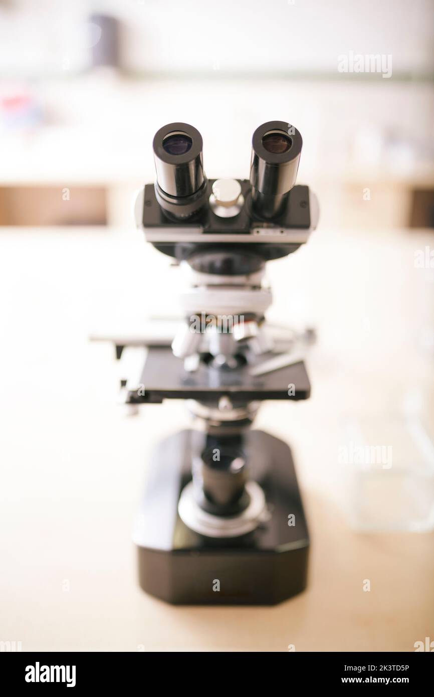 Microscope on blurred background hi-res stock photography and images ...