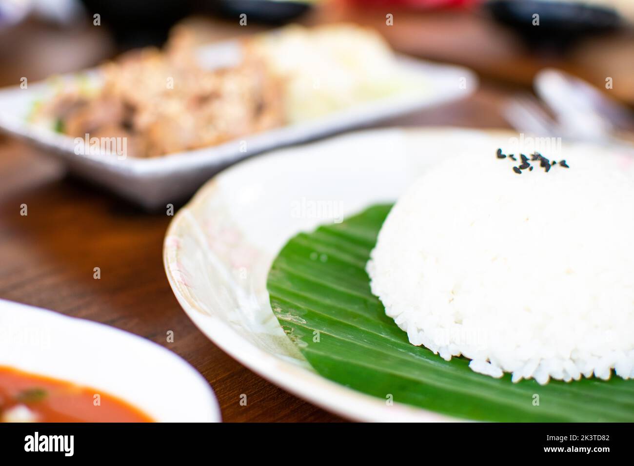Steamed rice topped with chicken delicious Thai food hicken Meat,Rice
