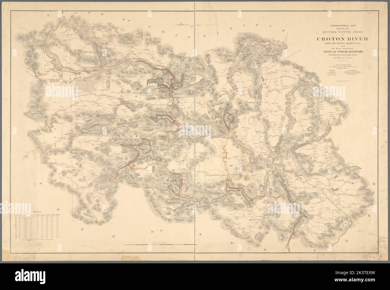 Topographical map showing the entire water shed of Croton River above the Croton Aqueduct Dam