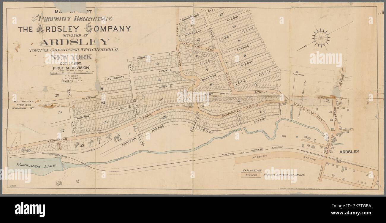 Map of part of the property belonging to the Ardsley Company situated