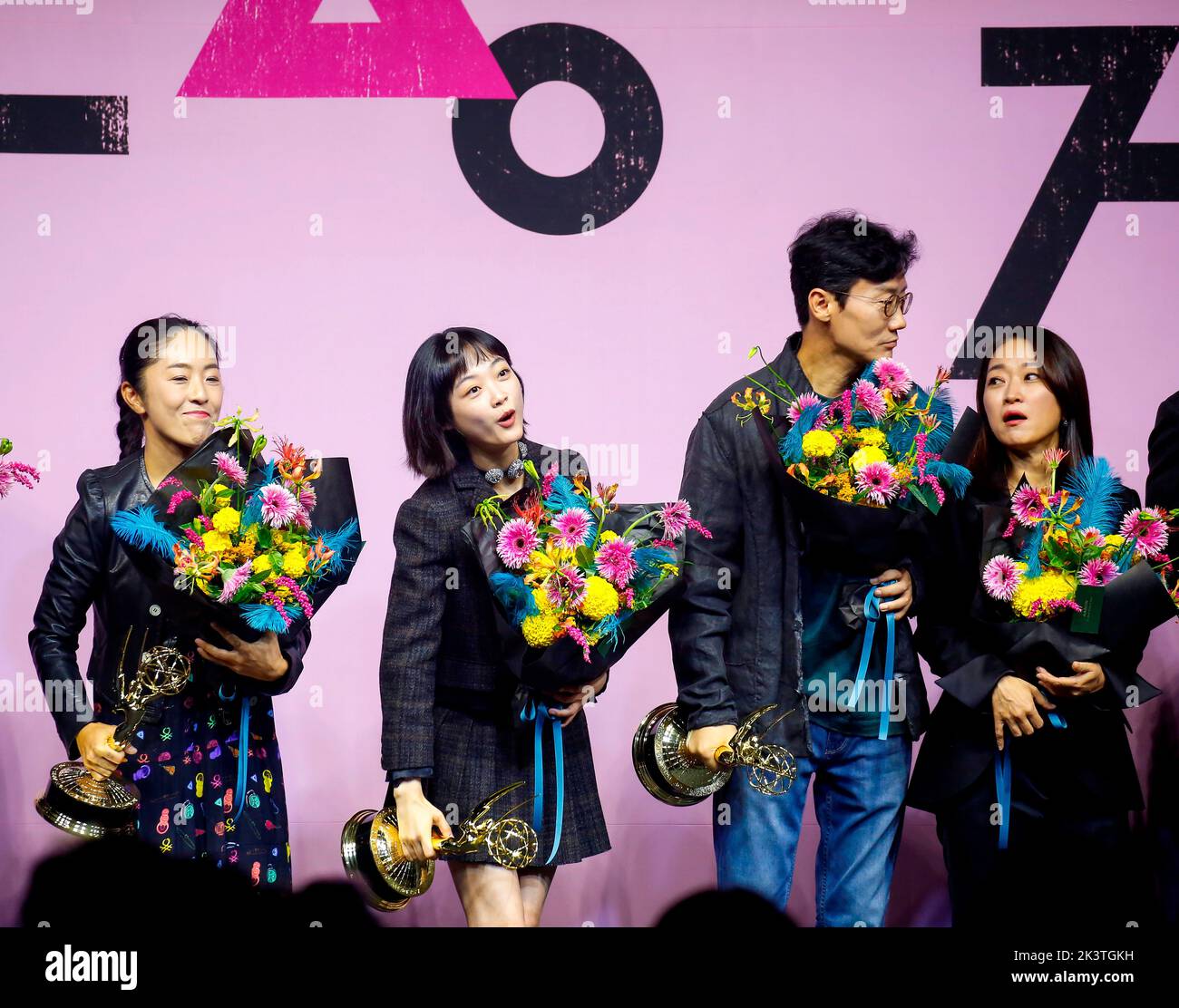 (L-R) Chae Kyoung-Sun, Lee Yoo-Mi, Hwang Dong-Hyuk and Kim Ji-Yeon, Sep