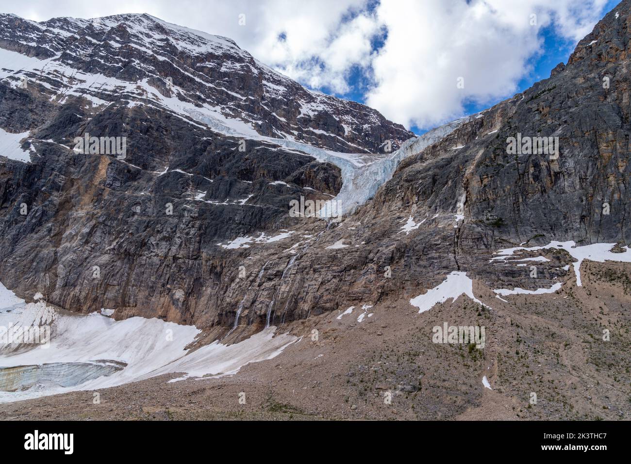Angel Glacier in Jasper National Park at Mt. Edith Cavell Stock Photo