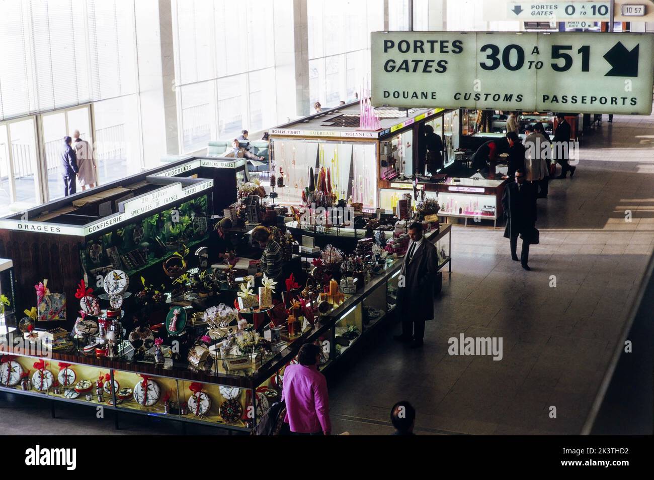 Bron, Rhone, France, Interior view of Lyons airport, Archives 1969 Stock Photo