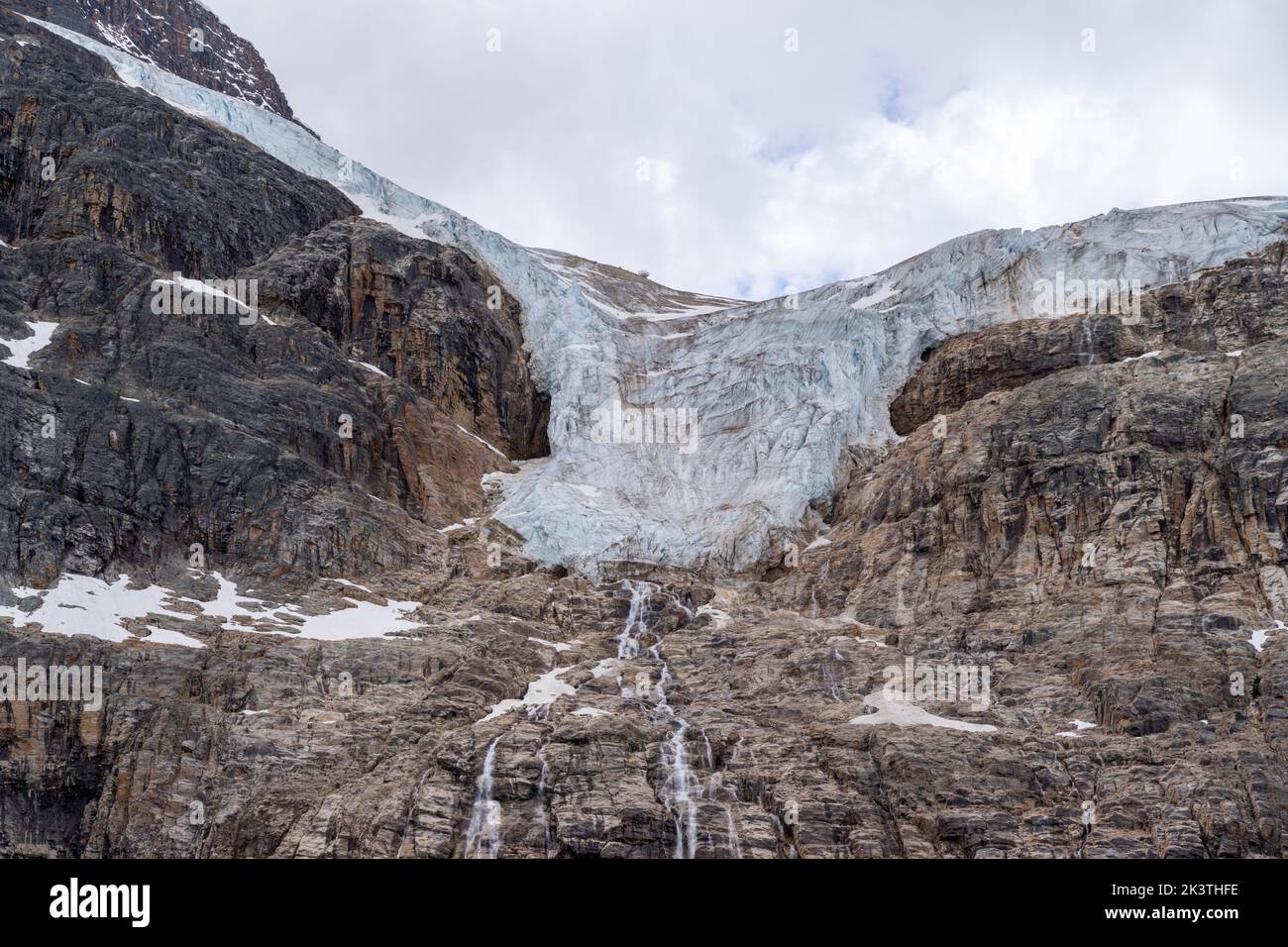 Close up of Angel Glacier in Jasper National Park at Mt. Edith Cavell Stock Photo