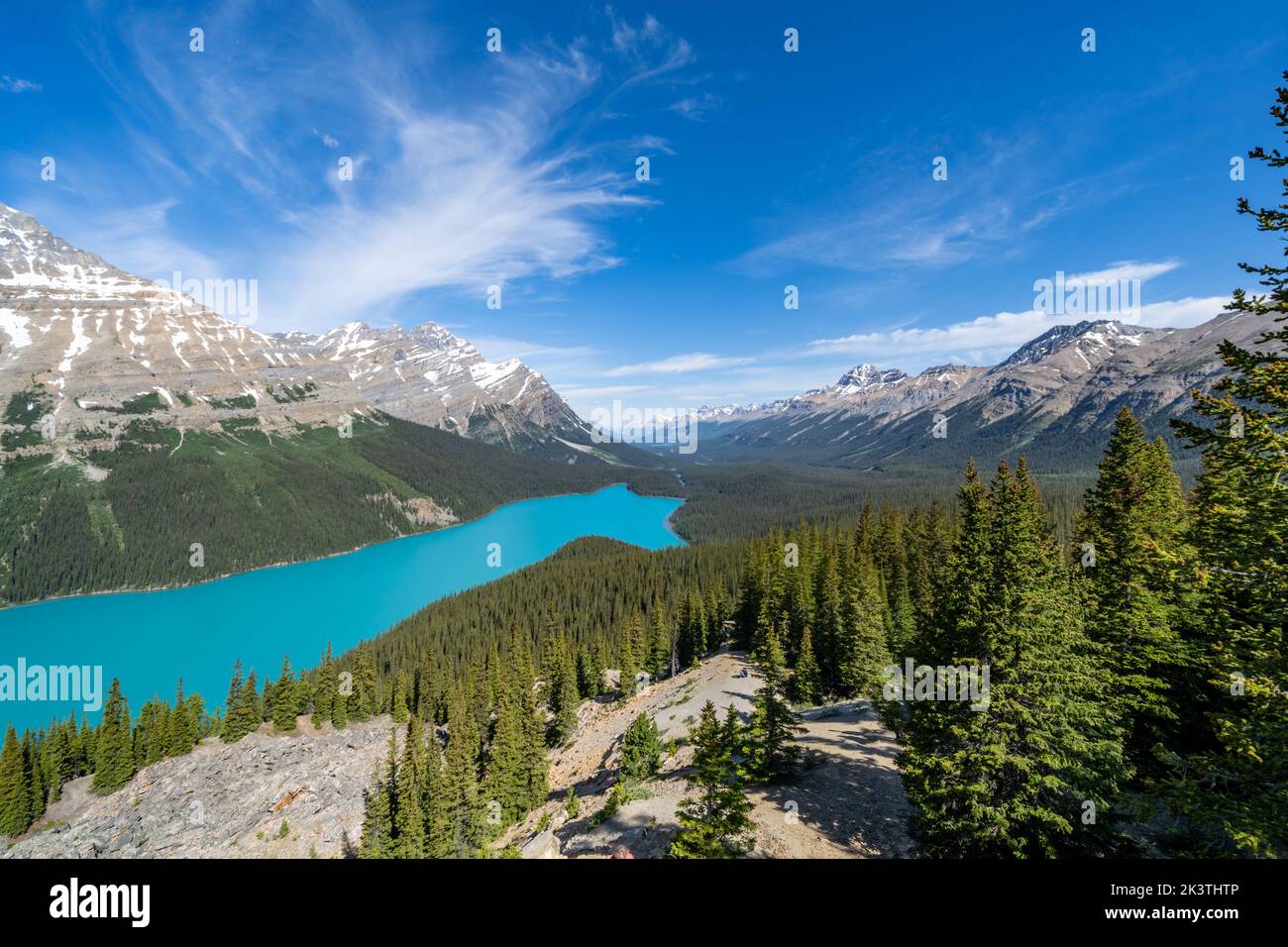 Beautiful Peyto Lake in Banff National Park along the Icefields Parkway in Alberta, Canada Stock Photo