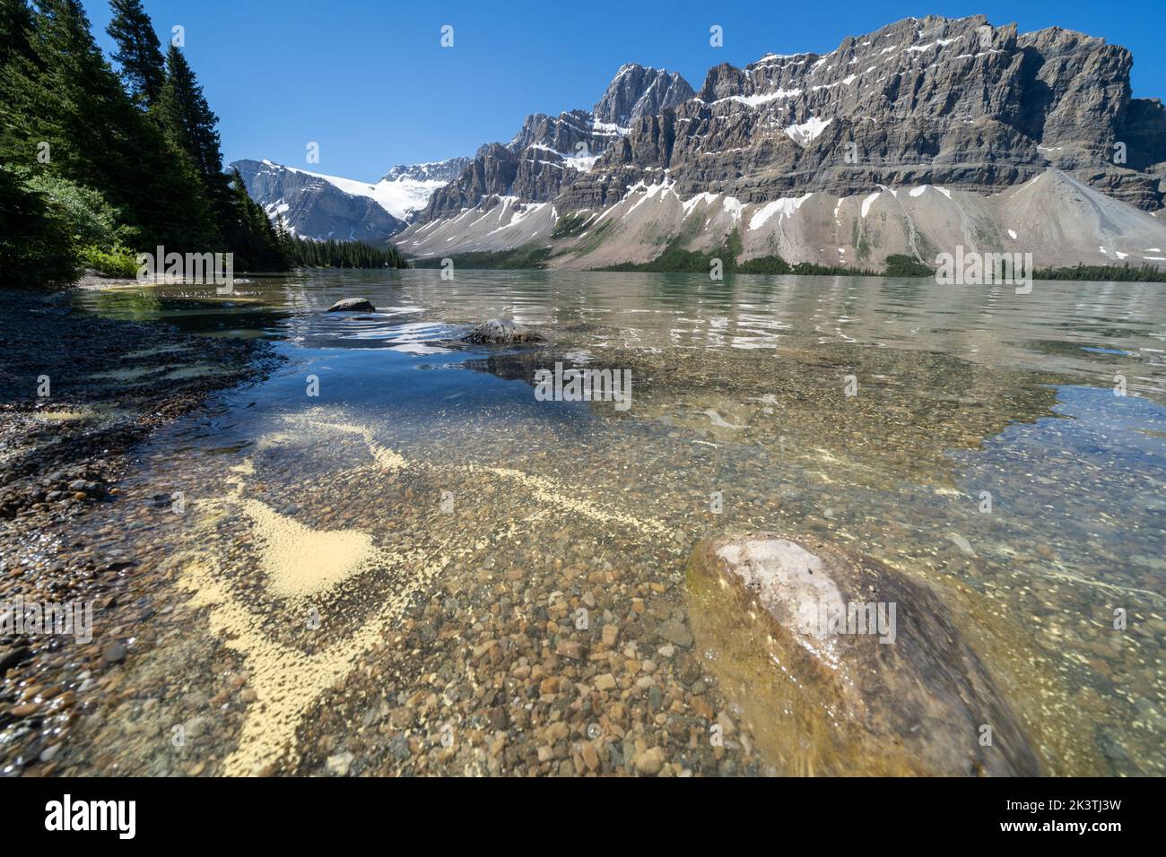 Bow Lake in Banff National Park Canada Stock Photo