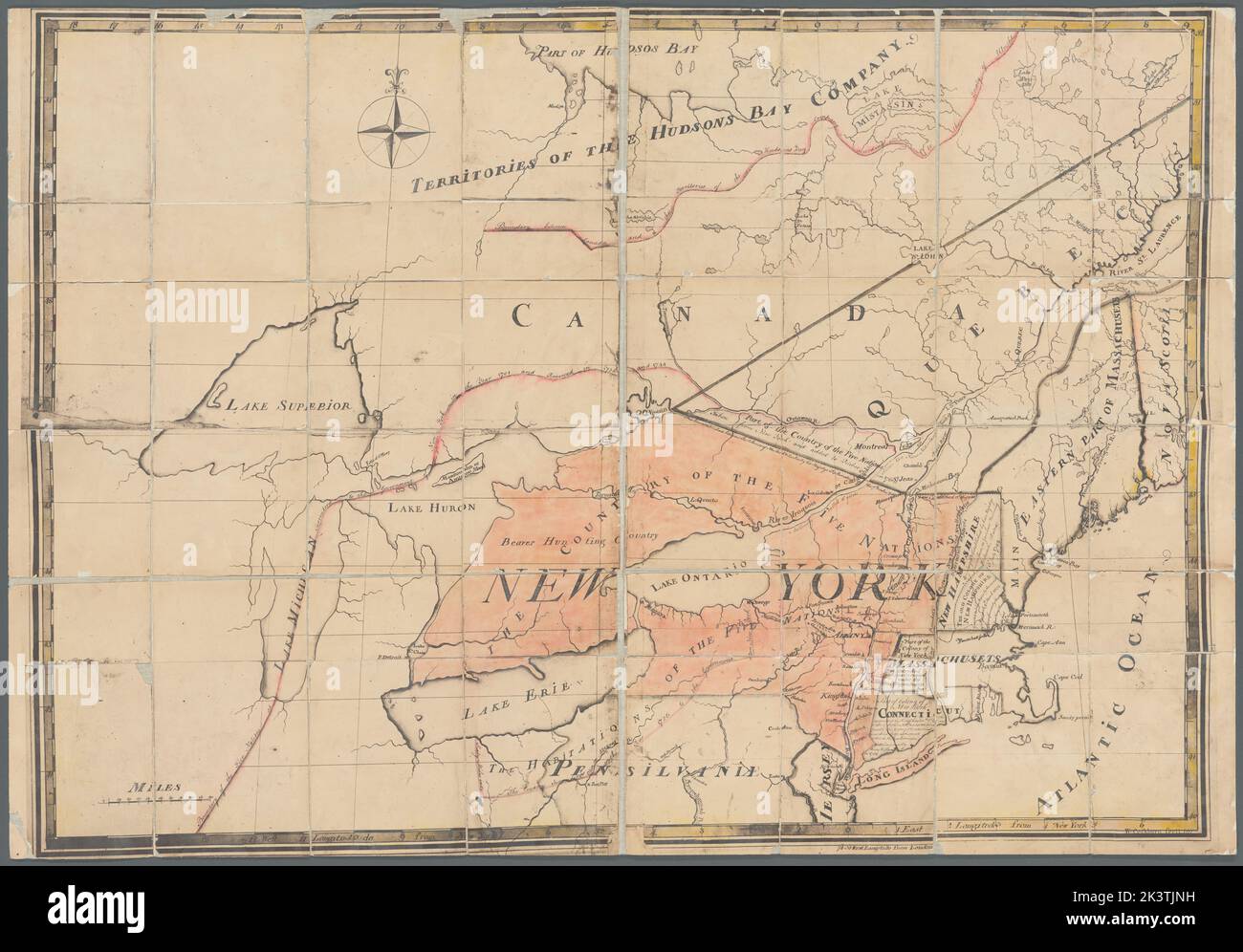 Map of New York New England and - Map Of New York New England And Canada Cartographic Maps Manuscript Maps Early Works To 1800 Facsimiles 1860 1899 Lionel Pincus And Princess Firyal Map Division Hudsons Bay Company Maps New York State Great Lakes North America New England 2K3TJNH