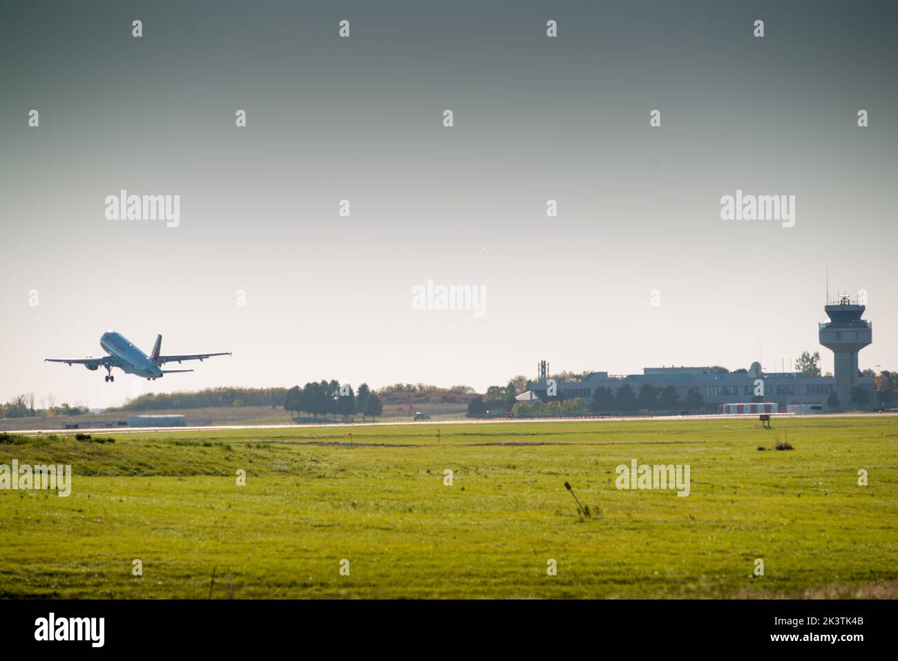 Air Canada commercial jet aircraft taking off the Ottawa McDonald