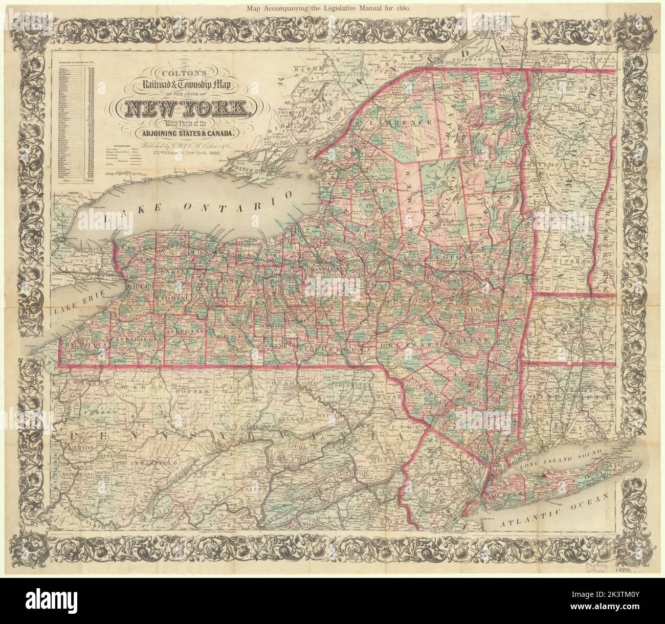 Colton's railroad & township map of the state of New York, with parts ...