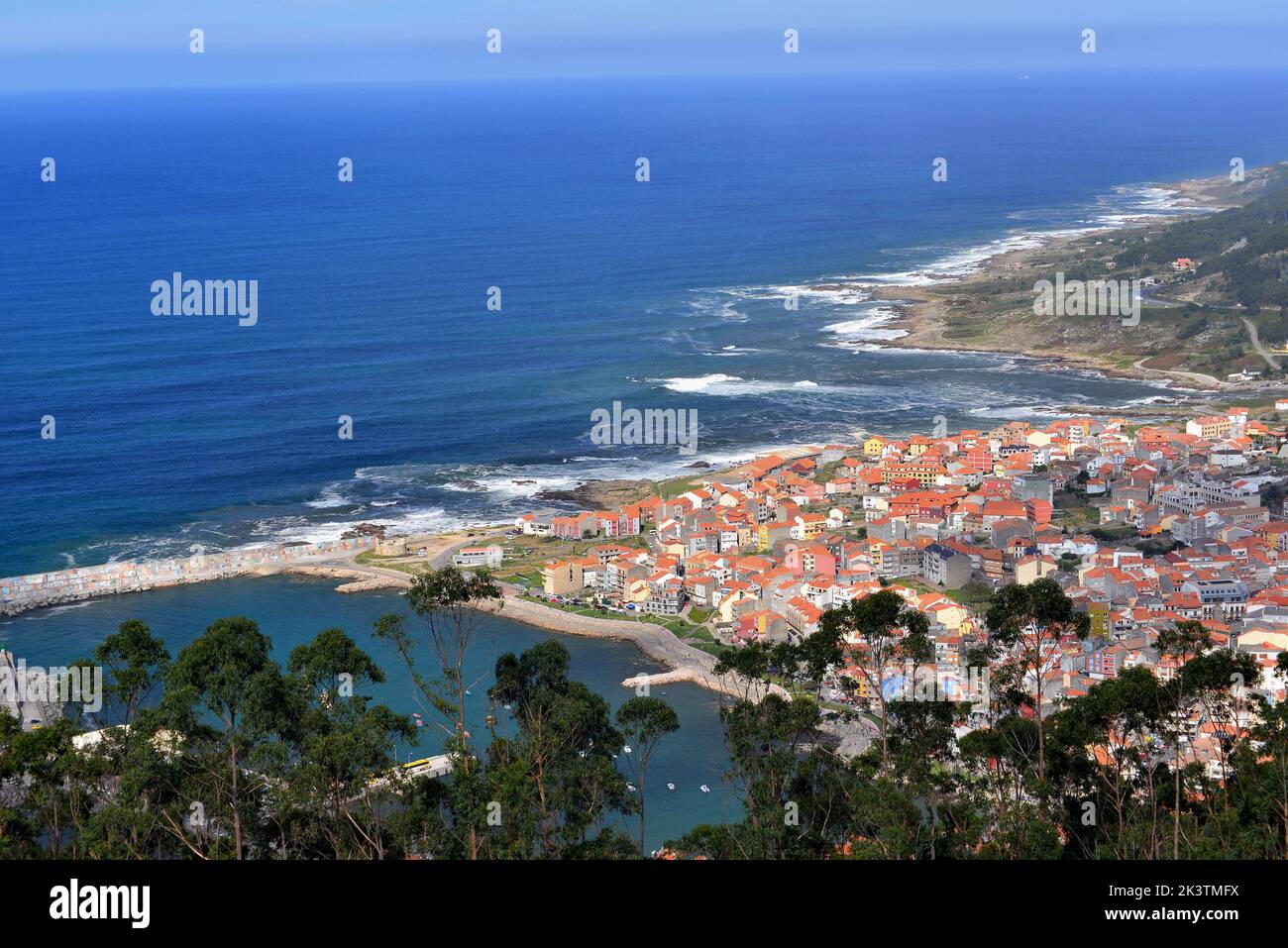 View of the fishing village of A Guarda on Camino de Santiago Stock ...