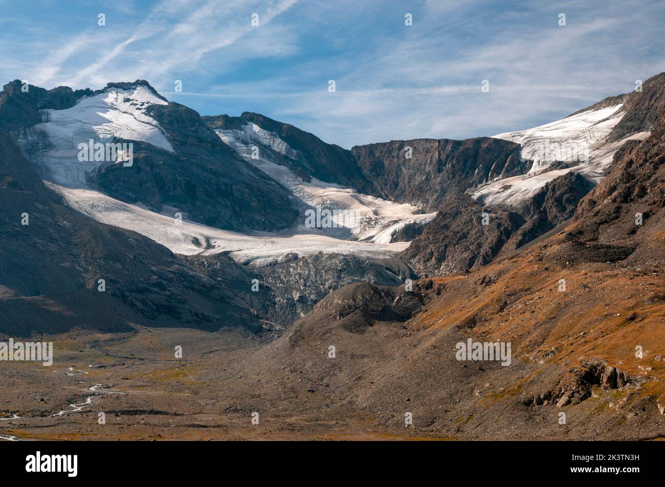 Glacier des Evettes, Haute-Maurienne, Vanoise mountain range, Bonneval-sur-Arc, Savoie (73), Auvergne-Rhone-Alpes region, France Stock Photo
