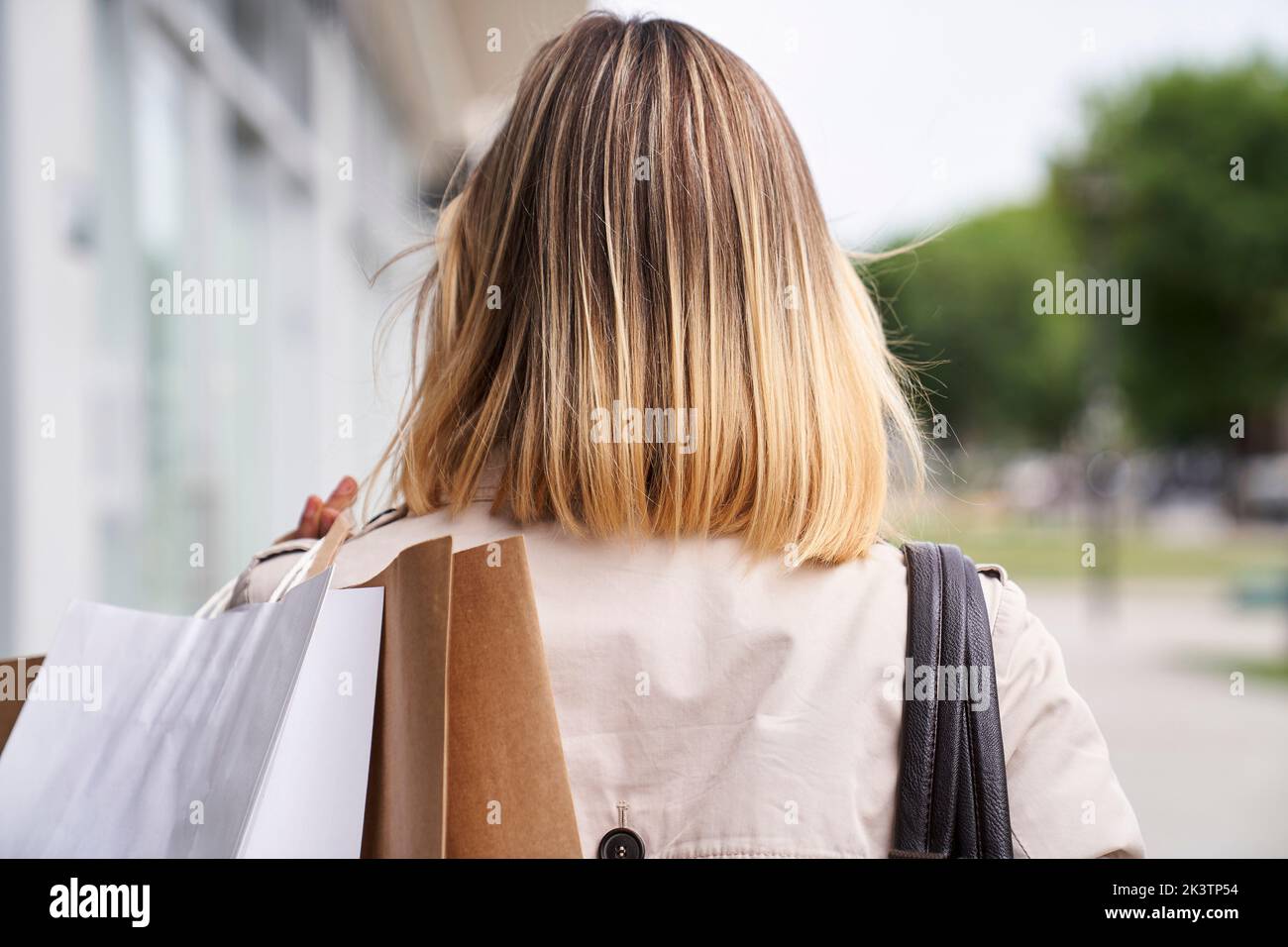 Mid-shot of the back of woman's head Stock Photo