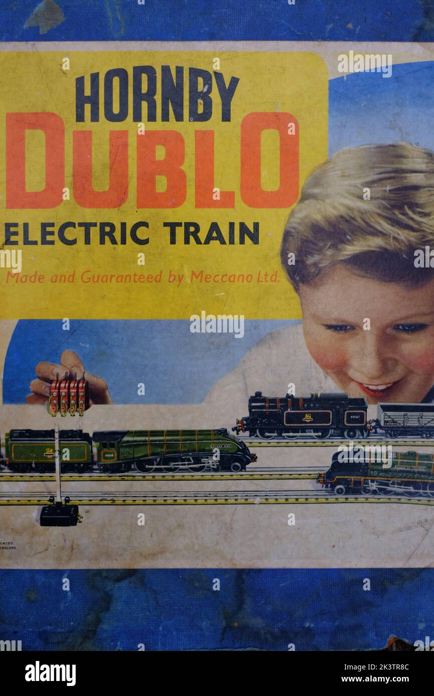 Hornby Dublo electric train set toy box Stock Photo