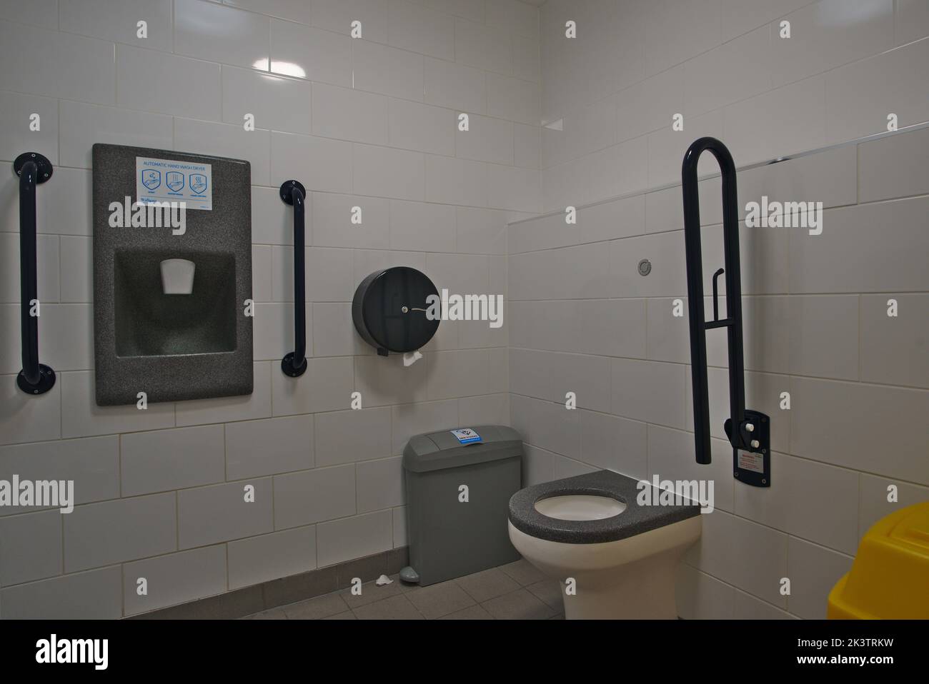 Interior of public toilet washroom Stock Photo