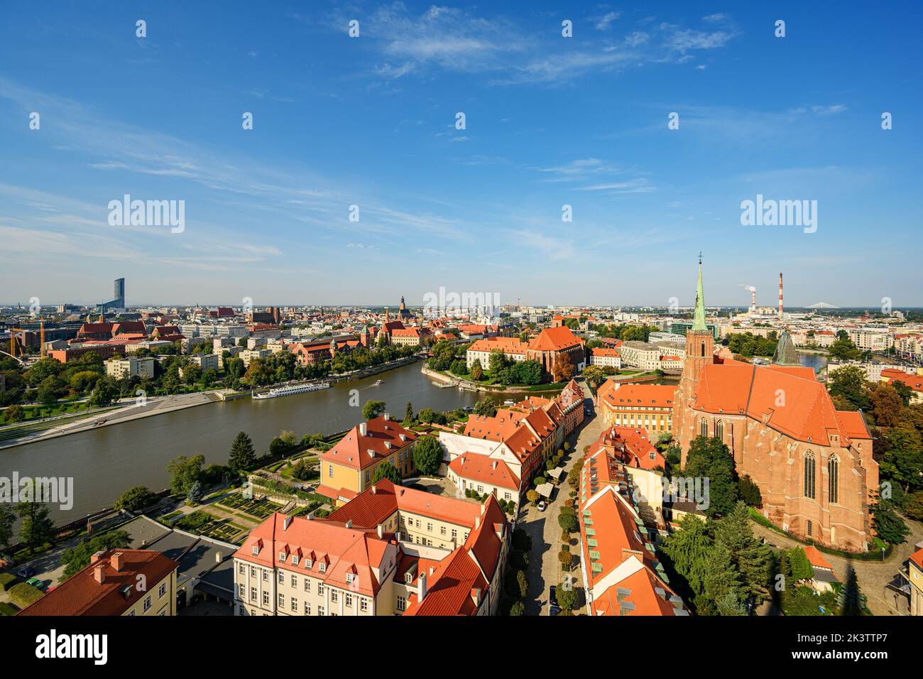 Wroclaw, Poland - September 07, 2022: view of the city from the church tower Stock Photo