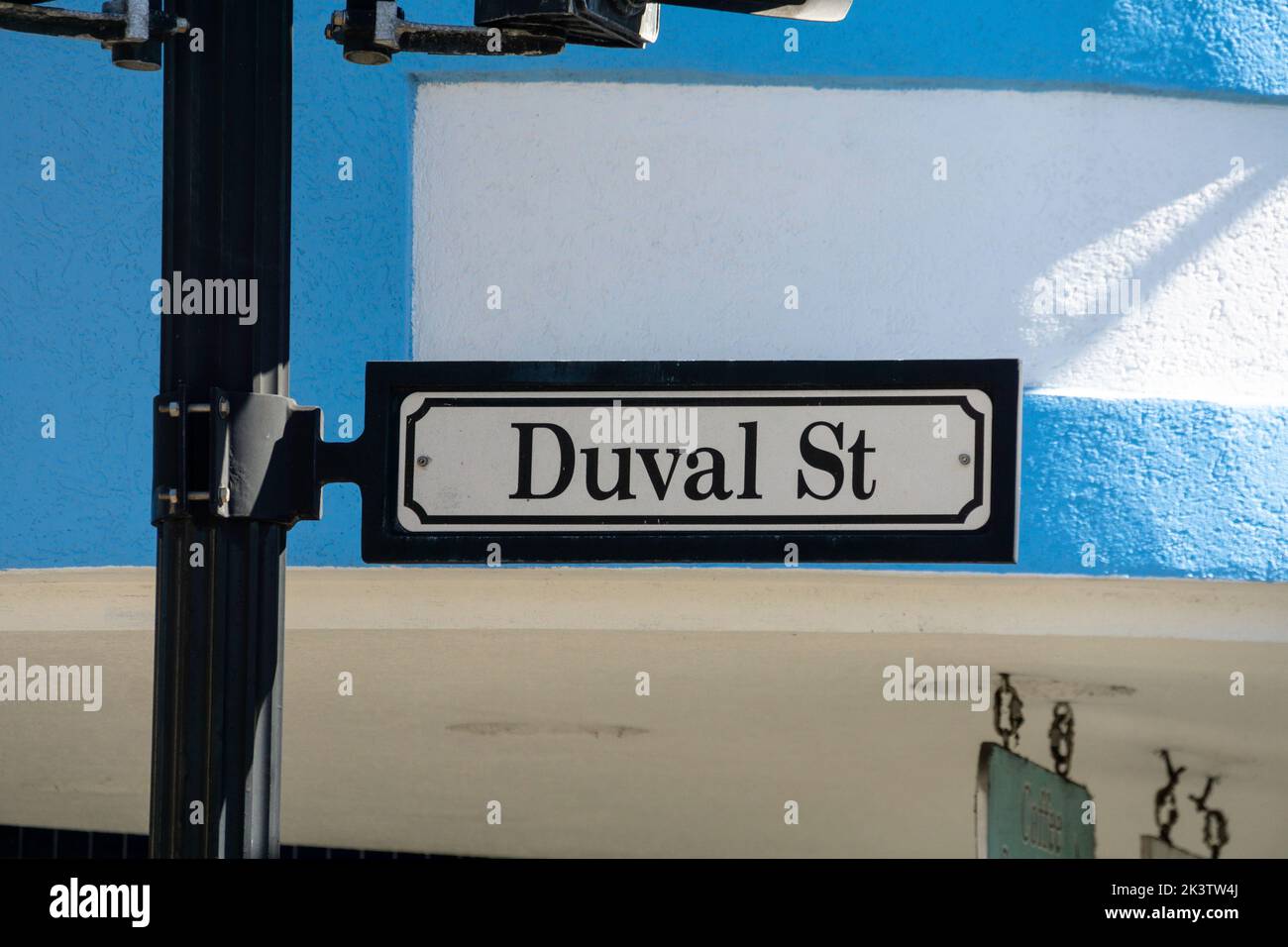 Duval Street Sign in Key West, Florida in 2021. Stock Photo