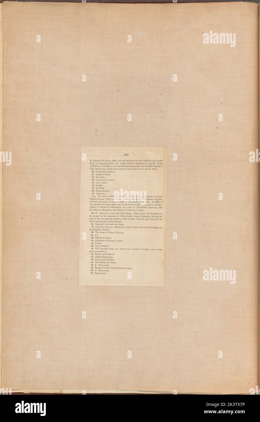 Key continued Map of the City of New York showing the original high