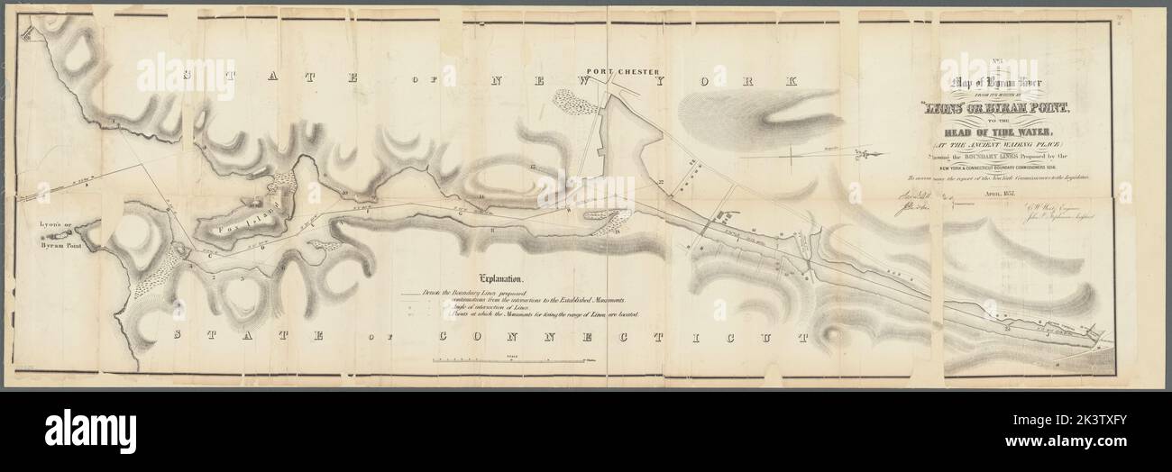 Map of Byram River from its mouth at "Lyons" or Byram Point to the head
