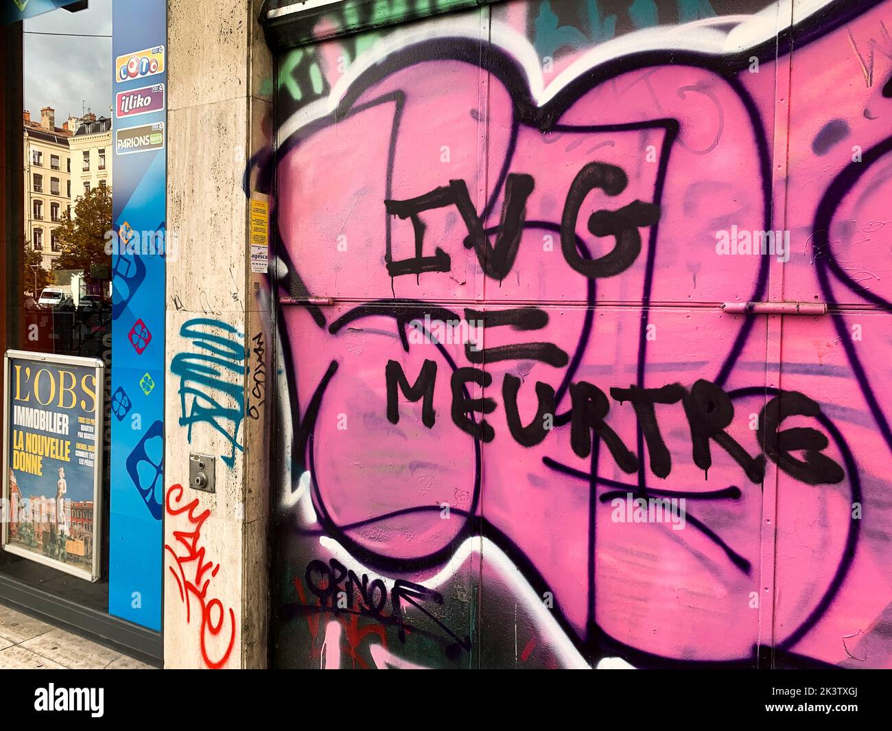 Anti-IVG graffiti, Lyon, France Stock Photo
