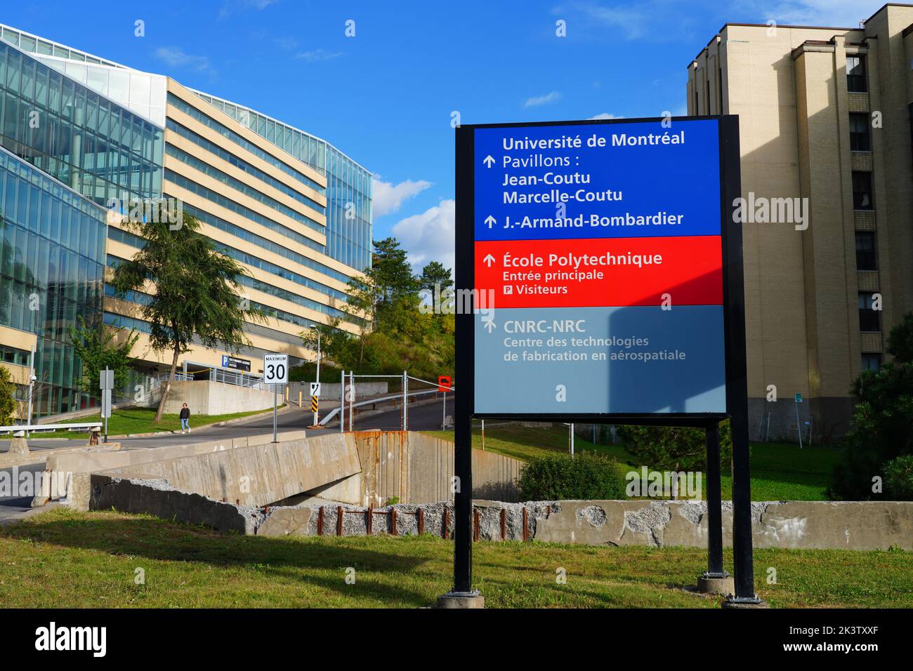 MONTREAL, CANADA -16 SEP 2022- View of the campus of the Universite de Montreal, a French language university located in the Cote-des-Neiges neighborh Stock Photo