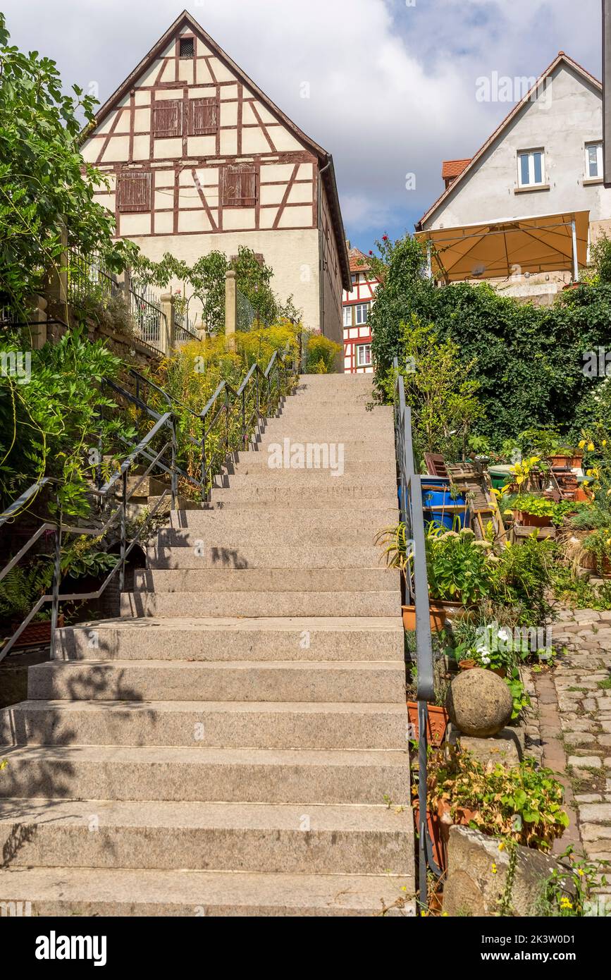 Stairs in Bad Wimpfen, a historic spa town in the district of Heilbronn in the Baden-Wuerttemberg region of southern Germany Stock Photo
