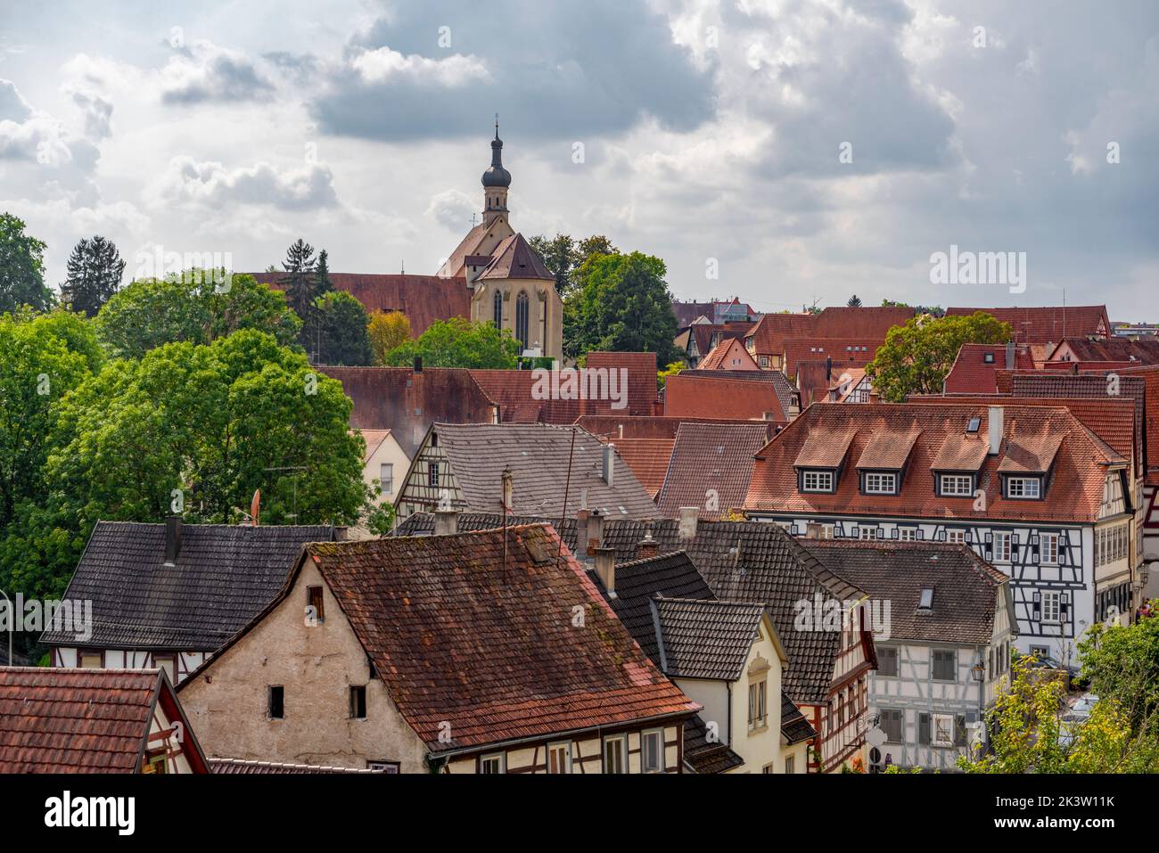High angle scenery in Bad Wimpfen, a historic spa town in the district of Heilbronn in the Baden-Wuerttemberg region of southern Germany Stock Photo