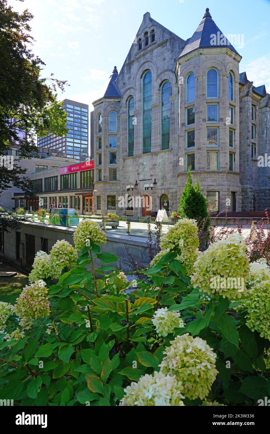 MONTREAL, CANADA -16 SEP 2022- View of the downtown Montreal campus of McGill University, a world class public research university in English founded Stock Photo