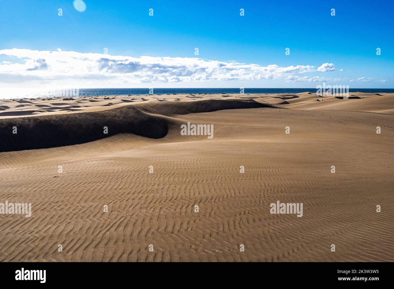 Maspalomas Sand Dunes, Dunas de Maspalomas on the south coast of the island of Gran Canaria, Canary Islands, Spain Stock Photo