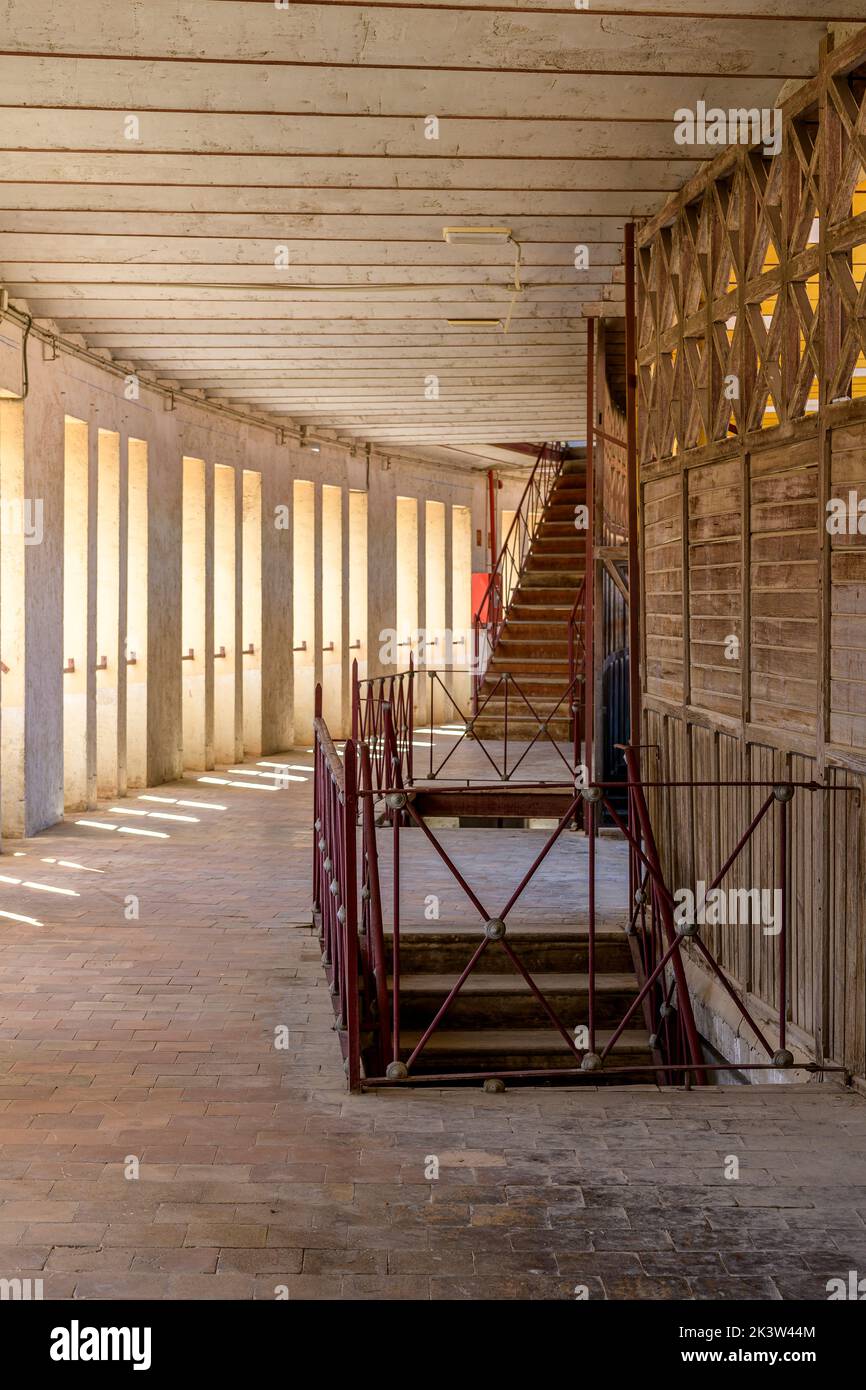 Bullring in Murcia, Spain - The Plaza de Toros de Murcia - Plaza de Toros de La Condomina.  For bloody bull fighting. Built 1887, holds 15,000 people. Stock Photo