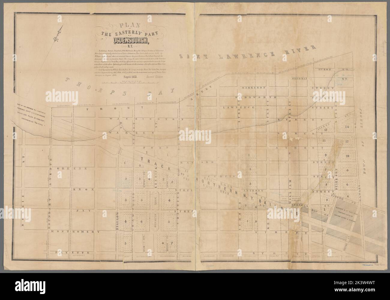 Plan of the easterly part of Ogdensburgh, N.Y. Cartographic. Maps