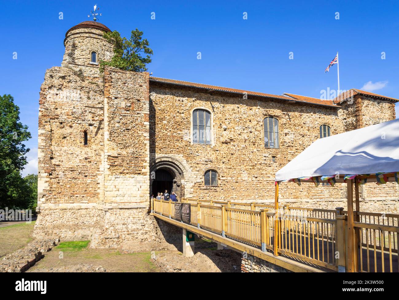 Colchester castle entrance to the Norman Keep and Colchester museum Colchester castle park Colchester Essex England UK GB Europe Stock Photo