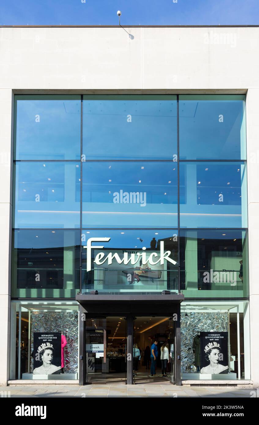 large glass windows of Fenwick department store on Colchester High