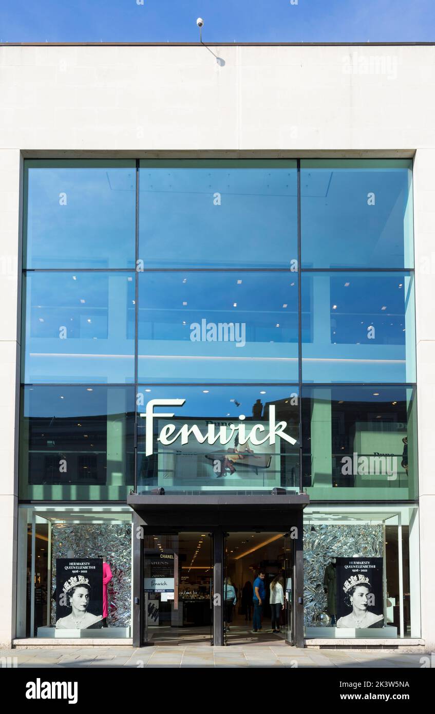 large glass windows of Fenwick department store on Colchester High street Colchester town centre Colchester Essex England UK GB Europe Stock Photo