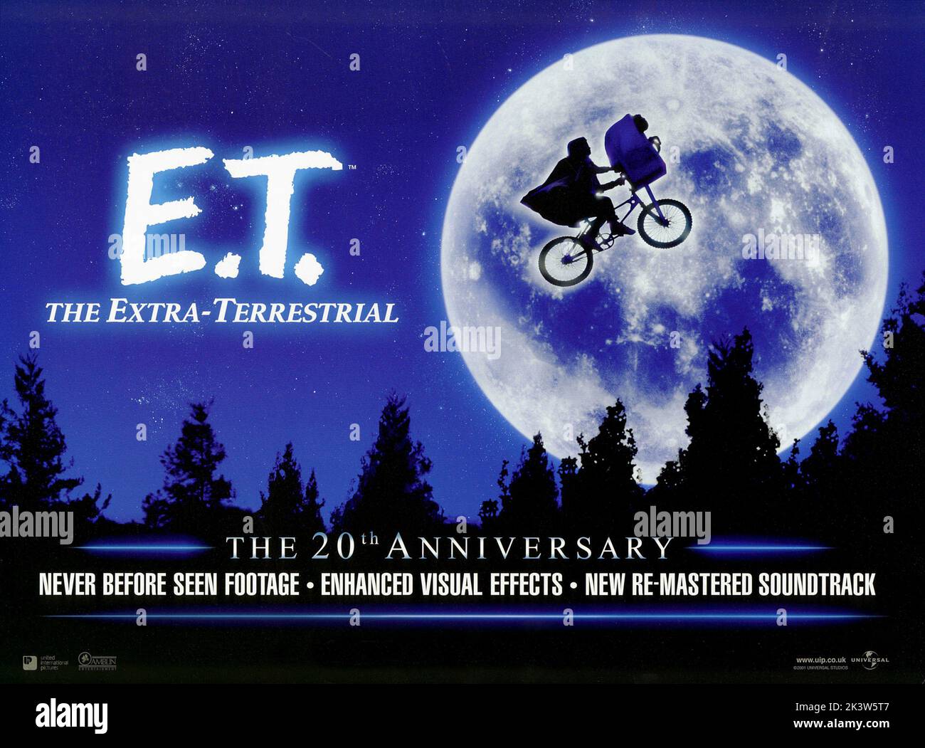 E.T. The Extra-Terrestrial 1982. E.T. The Extra-Terrestrial Movie Poster. Stock Photo