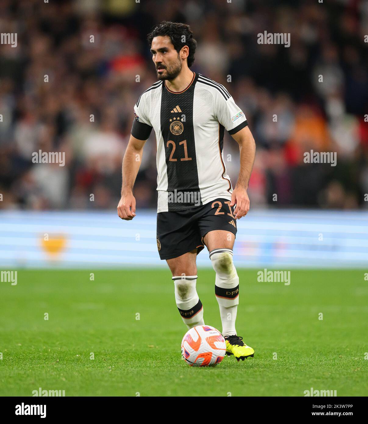 26 Sep 2022 - England v Germany - UEFA Nations League - League A - Group 3 - Wembley Stadium  Germany's Ilkay Gundogan during the UEFA Nations League match against England. Picture : Mark Pain / Alamy Live News Stock Photo
