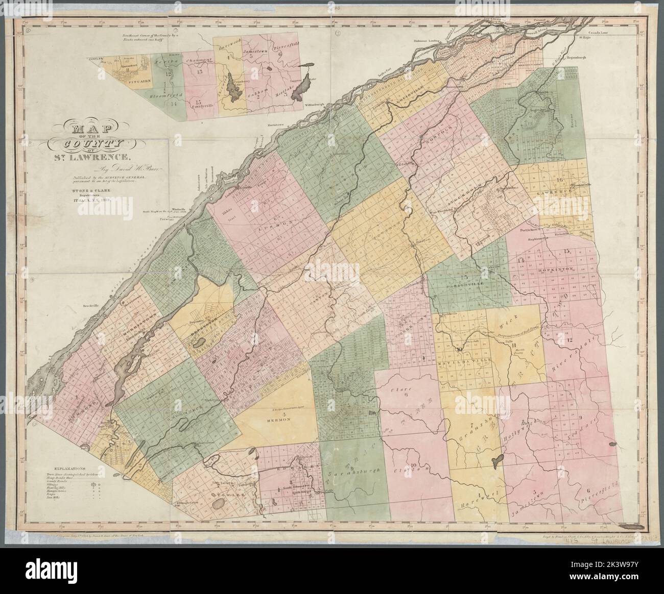 Map of the County of St. Lawrence Map of the County of Saint Lawrence